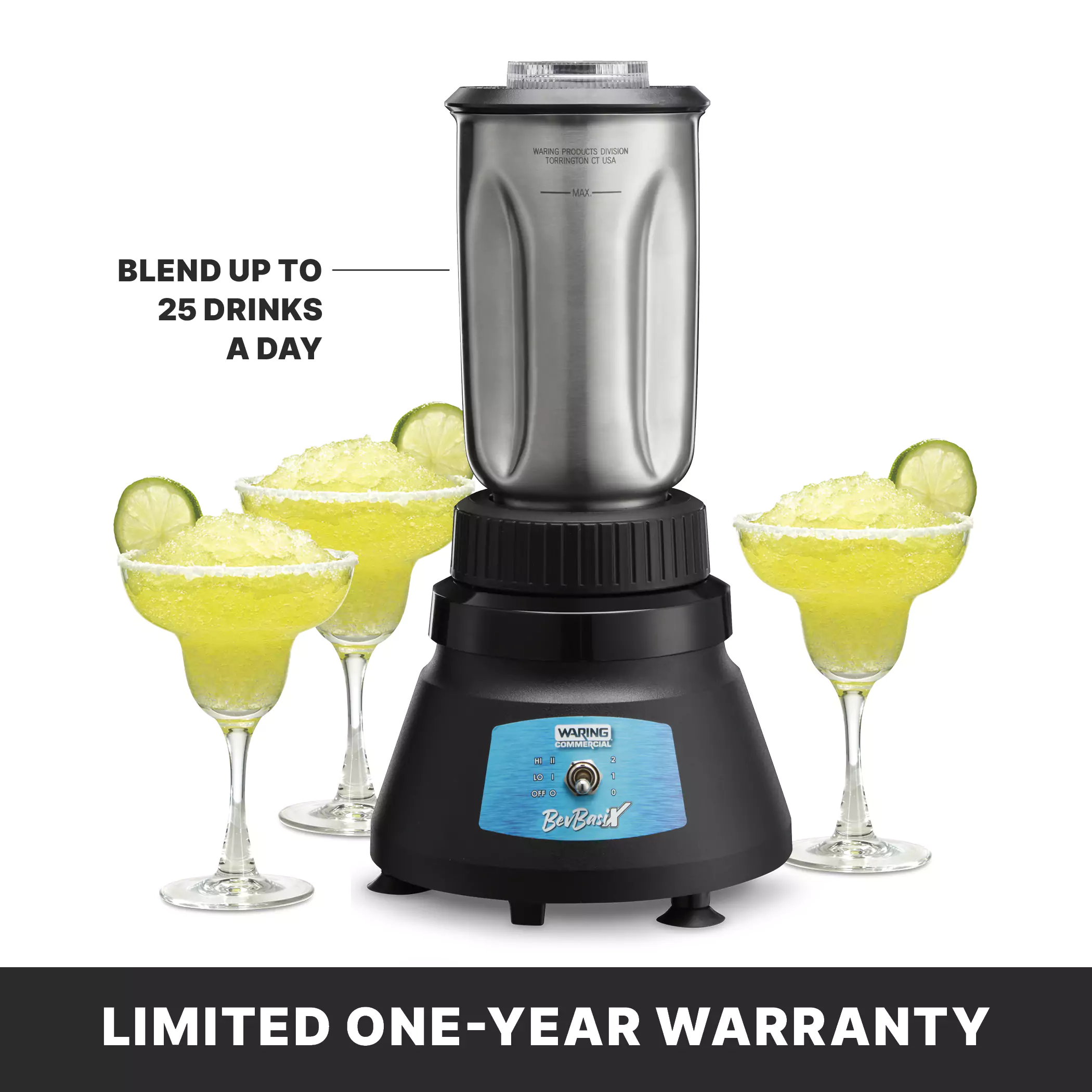 BevBasix Bar Blender with Stainless Steel Jar